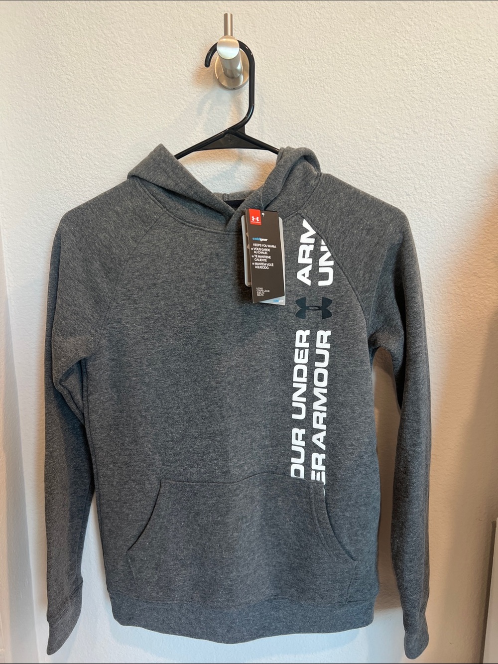 Under Armour Men’s Charcoal Gray Logo Crewneck Hoodie